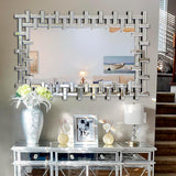 Decorative Mirrors for Wall, 47''x24'' Large Living Room Mirror with Beveled Glass Frame, Rectangle Accent Mirror