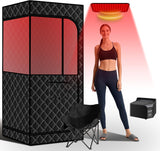 Smartmak Portable Sauna with Infrared 660nm Red Light Therapy Lamp for Home Relaxation