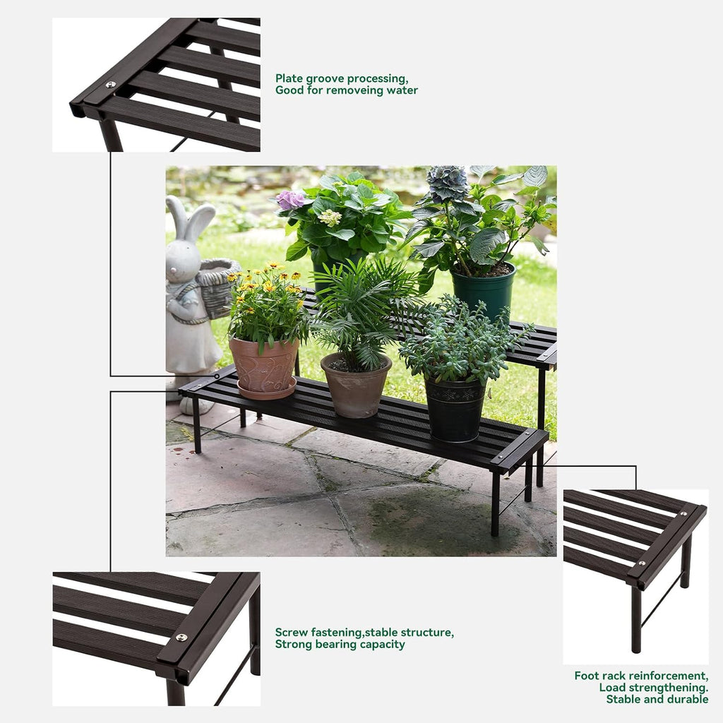 Metal Plant Stand, Rust-proof Aluminum Flower Pot Stand, Heavy Duty Planter Display Shelving Balcony Garden Living