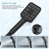 Rain Shower Head with Handheld Spray Combo Set, Adjustable 12" Rainfall Dual Shower Head, Double&Tandem Shower Head