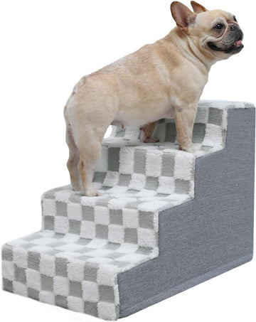 Dog Stairs for Small Dogs & Cats Pet Stairs Supportive 4-Tier Pet Steps for Bed Couch Sofa Chair