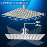 Rain Shower Head - High Flow Large Rainfall Shower Heads Made of Stainless Steel