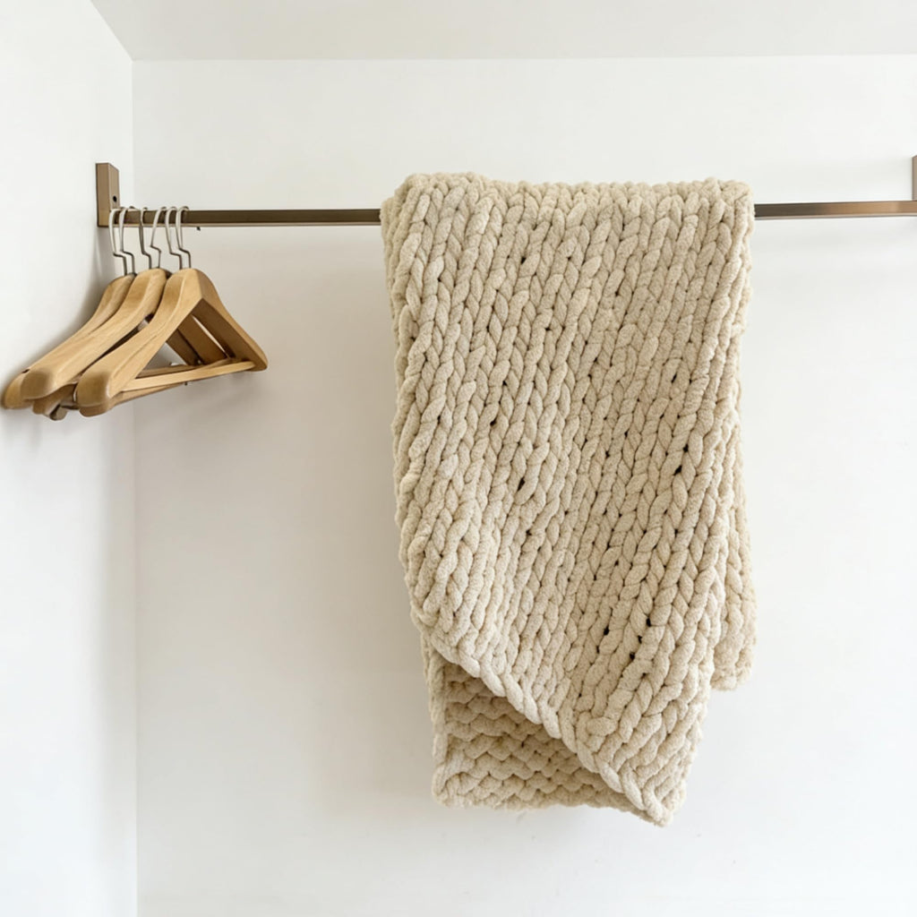 Soft Chunky Knit Throw Blanket for Couch, Cozy Warm Knitted Blankets