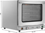 23 in. Commercial Countertop Convection Oven for Half-Size Pans with 4 Racks 2800W of Power and Steam Injection, 240V
