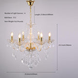 6-Light Adjustable Chain K9 Crystal Chandelier Modern Ceiling Pendant with E12 Base Clear Crystal Design for Dining Living and Bedroom A110-B0D5WCVLD2