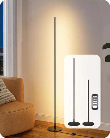 59.8" Modern Floor Lamp, Minimalist Floor lamp with 3 Height Settings, 3 Color Temperature & Steples