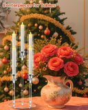 1 Set 5 Arm Acrylic Candle Holder with Candles, Mjkeomo 27'' Tall Table Candelabra, Complete Centerpiece Set for