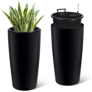 Tall Planters for Outdoor Plants, 30 in Outdoor Planters Set of 2