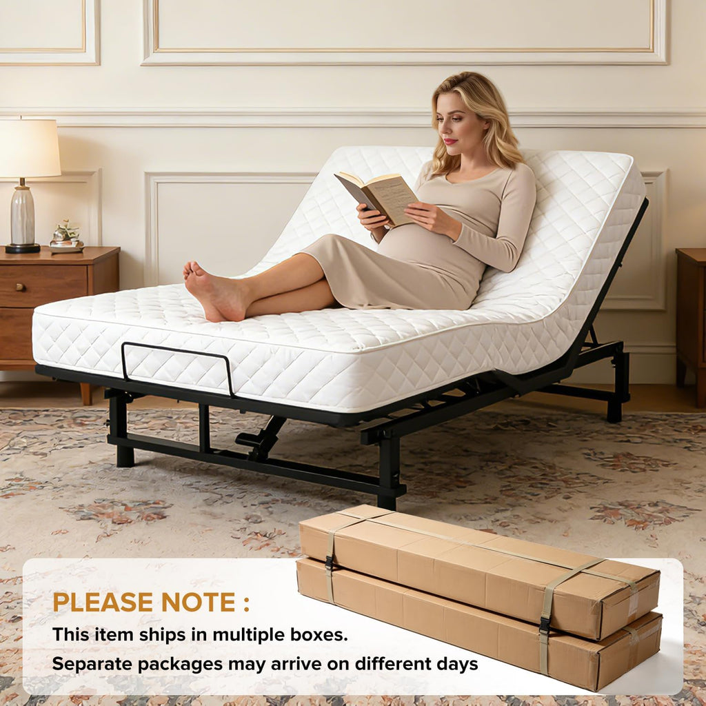 King Adjustable Bed Base with Wireless Remote, USB Ports, Underbed Light