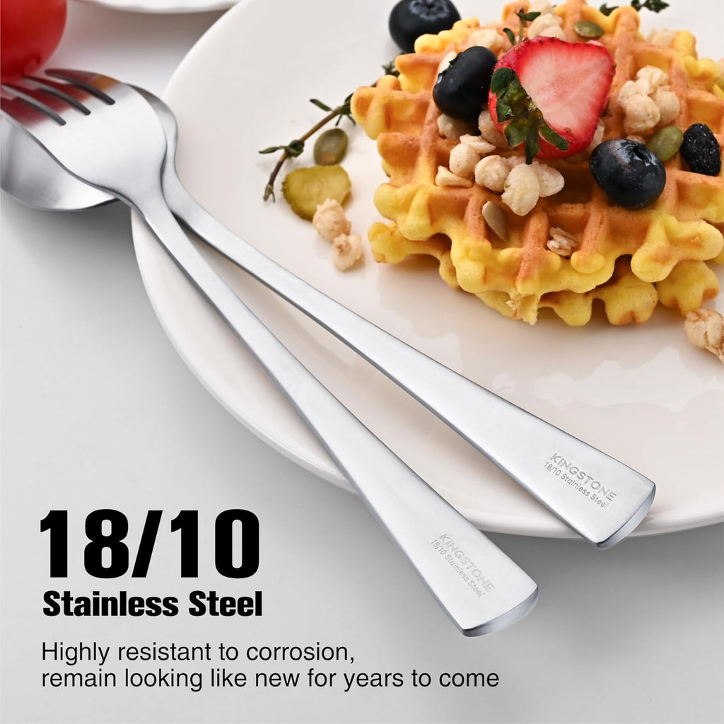 Silverware Set for 8, 40-Piece 18/10 Stainless Steel Flatware Set,Forged Cutlery Set Matte Satin Finish, Dishwasher Safe