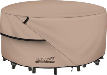 Round Patio Table and Chair Set Cover - Outdoor Heavy Duty 600D Waterproof Furniture Cover 60 inch