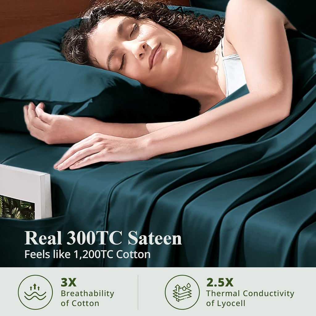Sheet Set, Viscose Bamboo Sheets for Bed Set 4pcs, 100% Viscose Derived from Bamboo, Hotel Luxury Silky