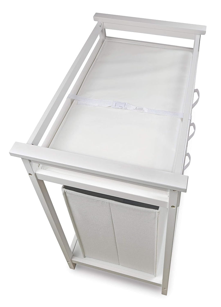 Modern Baby Changing Table - Nursery Furniture with Laundry Hamper and 3 Storage Drawers - Diaper Changing Station