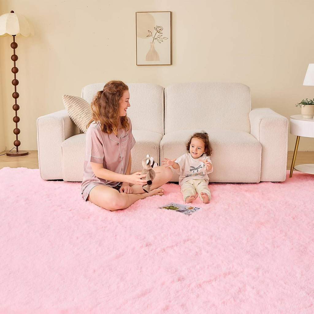 Pink Rugs for Bedroom, Ultra-Soft Fluffy Area Rugs for Living Room, Shag Carpet for Nursery, Kids, Girl, Boy, Baby, Plush, Fuzzy, Shaggy, Cute Home Decor