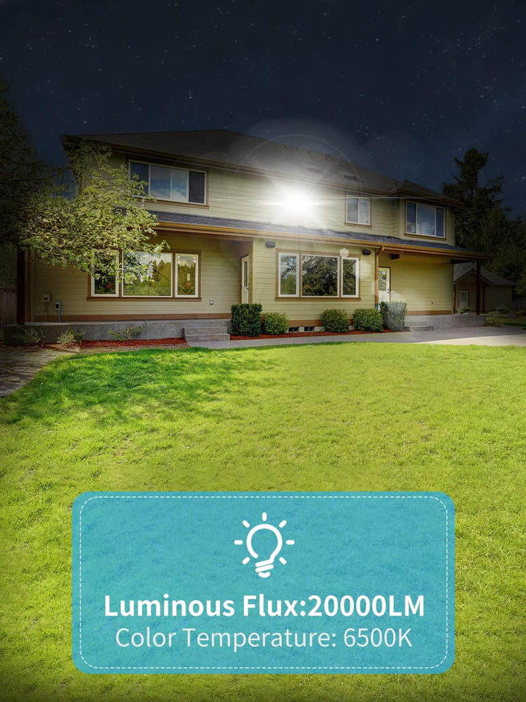 4 Packs 200W LED Flood Lights Outdoor, Waterproof IP66 20000LM 6500K Daylight White Security Floodlights, Super