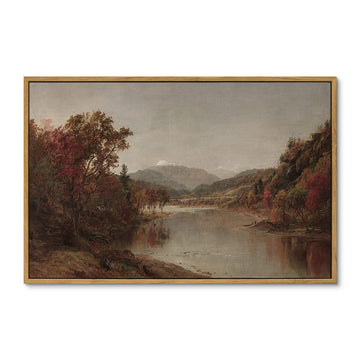 Vintage Framed Canvas Fall Wall Art, Landscape Scenery Wall Decor