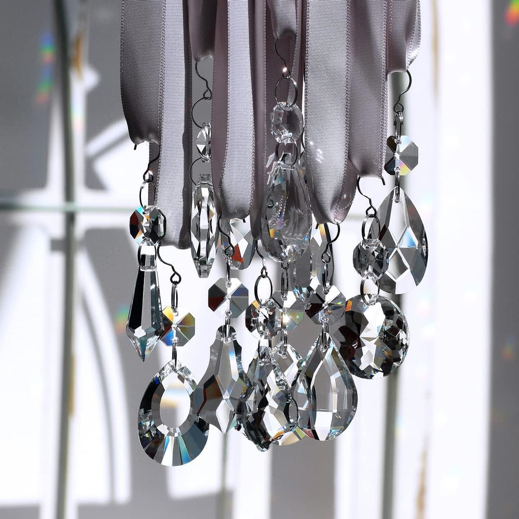 12pcs Glass Crystal Chandelier Prisms, Rainbow Hanging Crystals Suncatcher for Windows
