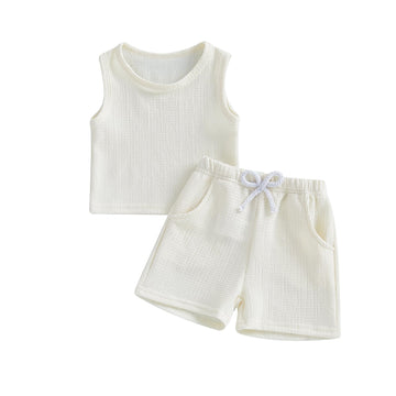 Baby Boy Summer Clothes 2 PCS Sleeveless Tank Top and Shorts Set Toddler Boys Outfits