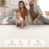 8x10 Washable Moroccan Geometric Area Rug, Ultra Thin Non-Slip Carpet for Living Room Bedroom