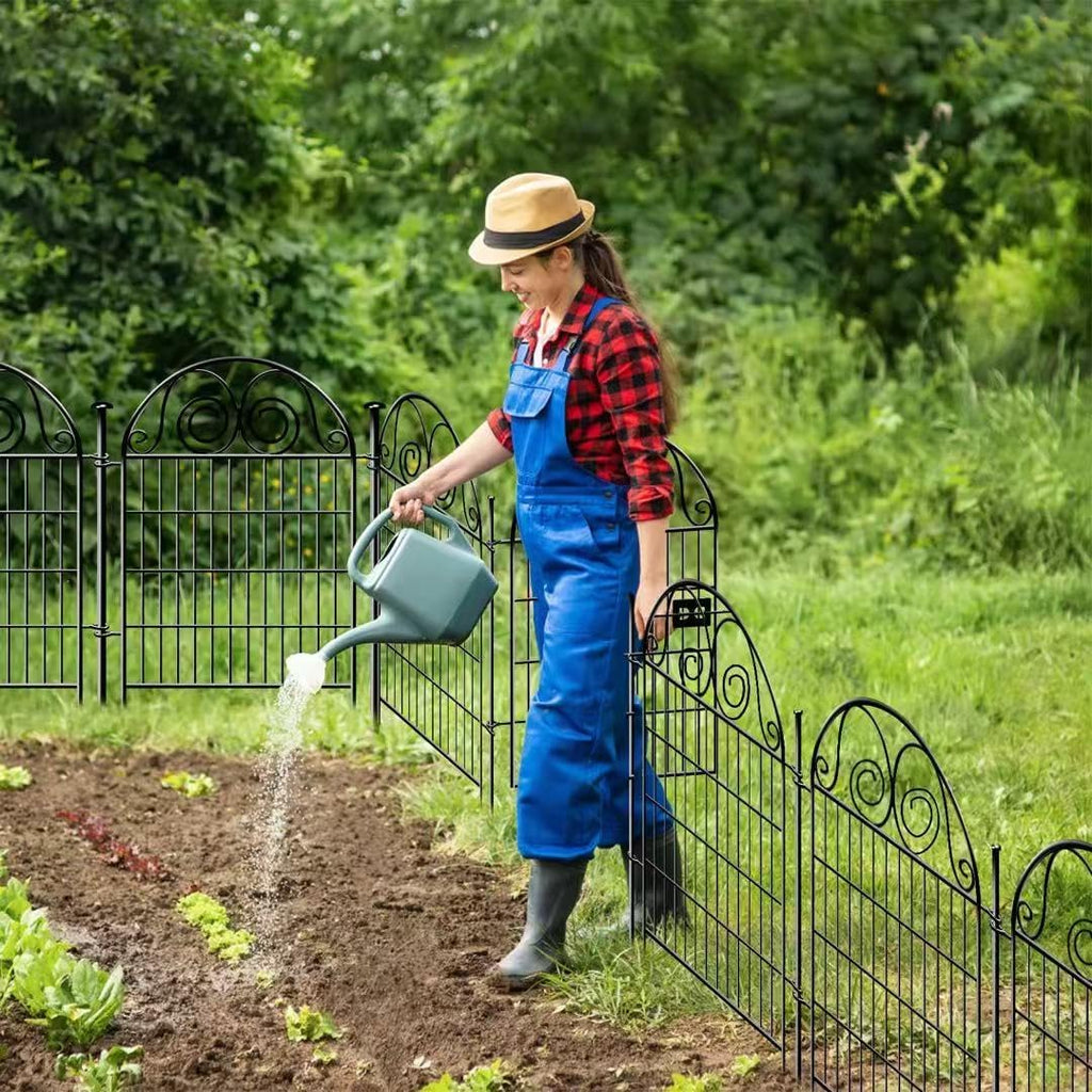 Tall Garden Animal Barrier Fence with Gate, 36 in(H)×30.6 Ft(L) 14 Panels Dog Digging Fence Barrier, Black Heavy Duty