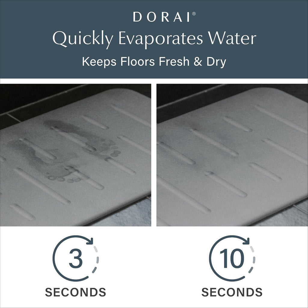 Home Stone Bath Mat - Premium Diatomaceous Earth Bath Floor Mats with Non-Slip Base, Fast-Drying Modern Shower Mat |