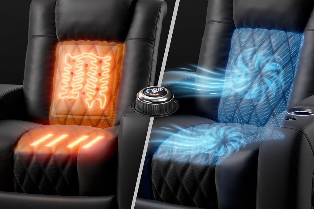 Tuscany Home Theater Seating Semi-Aniline Italian Nappa 20000 Leather Ultimate Luxury Heat & Ventilation Power