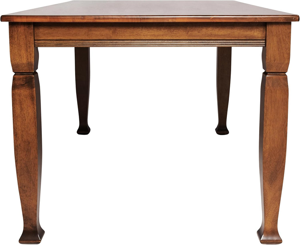 Milford 60" Solid Wood Dining Table, 3 Inch Offset Paneled Apron, 3" Turned Decorative Legs, Water Resistant Finish