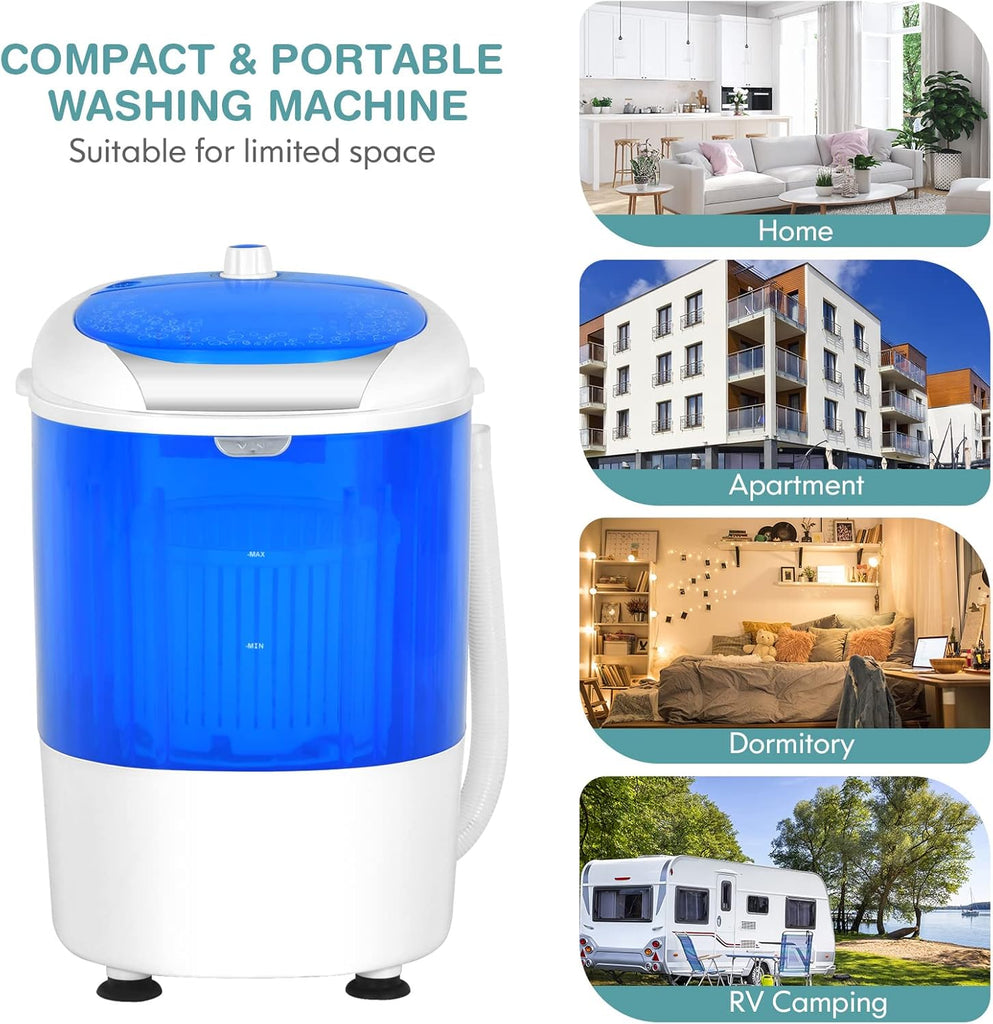 Portable Washing Machine, Mini Washer and Spinner Combo, 5.5lbs Washing Capacity, Semi-automatic Compact Laundry