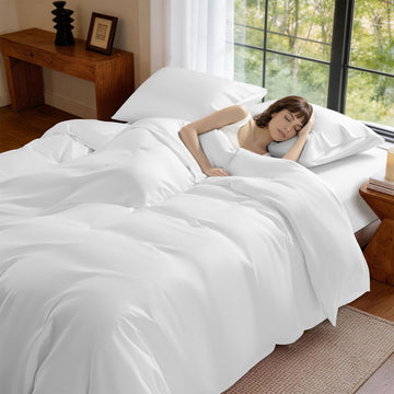 Queen Size Duvet Cover Set, 100% Viscose derived from Bamboo
