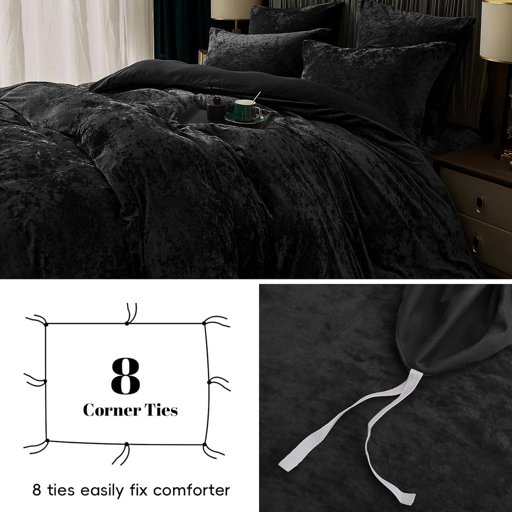 Duvet Cover Set, 3pcs Ultra Soft Breathable Comforter Cover Set, Luxury Cozy Flannel Duvet Cover