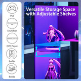 94.5 Inch Fireplace TV Stand for TVs up to 100 Inches, Gaming LED Entertainment Center with 50 Inch Electric Fireplace, High Gloss Media Console, Black