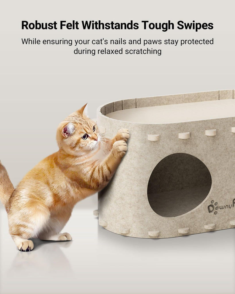 Cat House for Indoor Cats, Cat Bed Cave for Multiple & Large Cats Up to 22 Lbs, Scratch Resistant