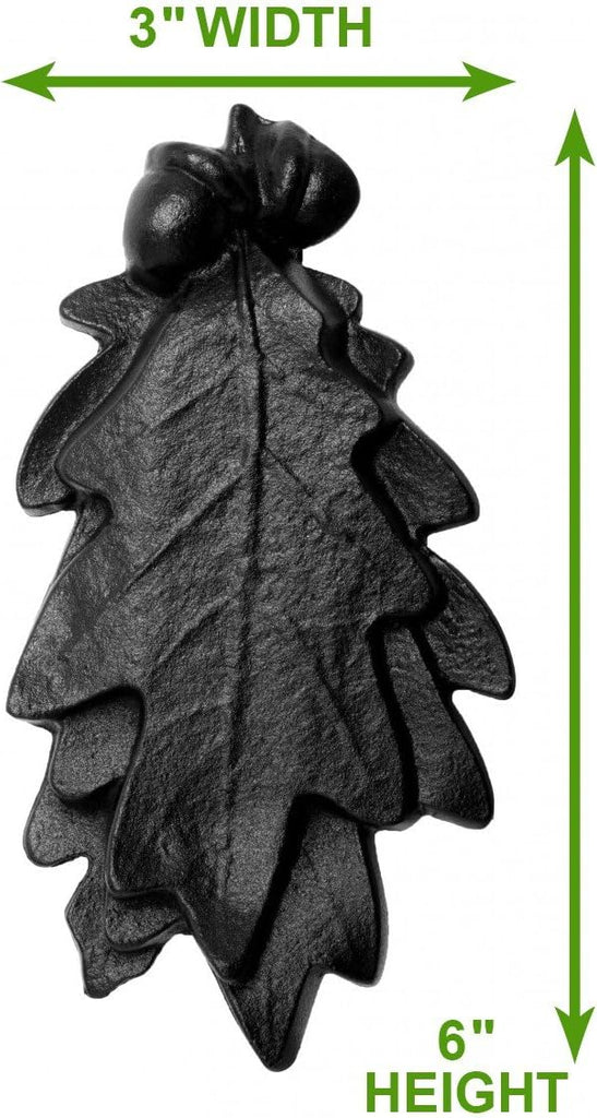 Oak Leaf Door Knocker Cast Iron RSF Finish 6 Inch Rustic Front Door Hardware with Mounting Screws