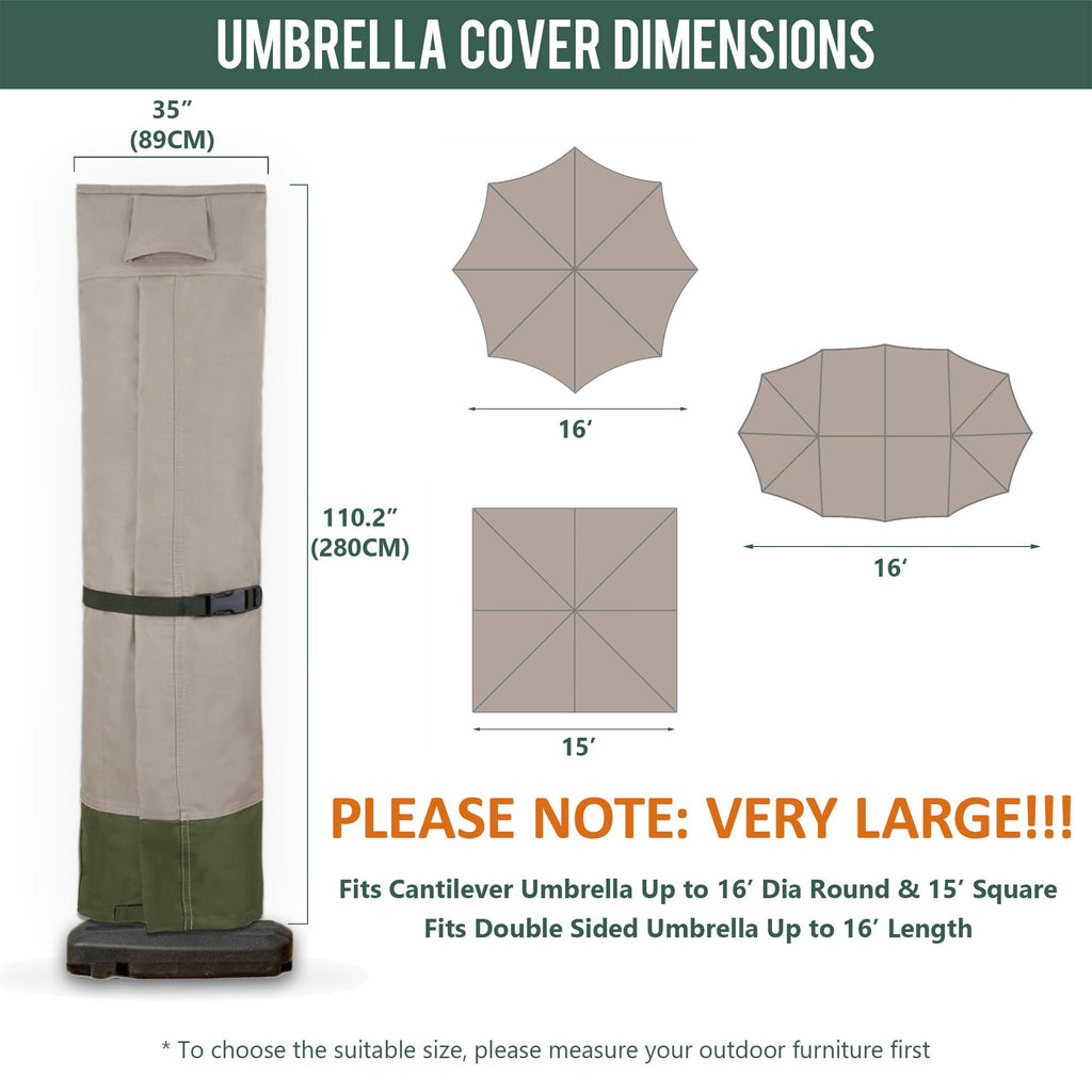 Extra-large Cantilever Offset 14-16 Ft, Khaki