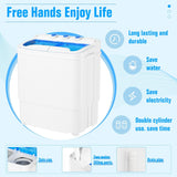 Portable Washing Machine,18 lbs Capacity,Washer and Dryer Combo Machine for Homes & Apartments,Twin Tub Laundry Washer