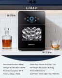 2" Ice Ball Maker Countertop, 4Pcs Ready in 40Mins, 144Pcs/day, Self-Cleaning Sphere Ice Maker Machine with Clear