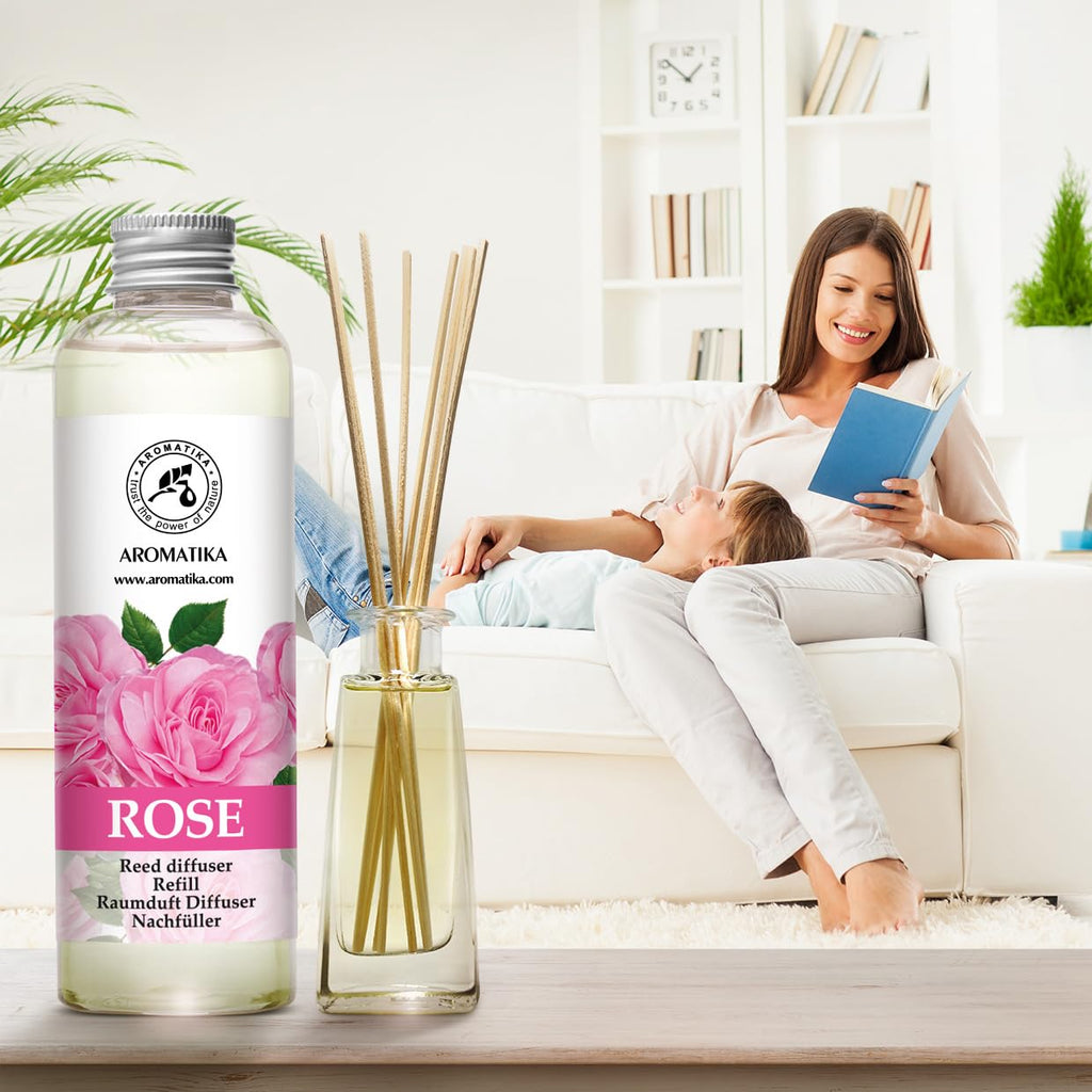 Rose Reed Refill Diffuser 6.8 Fl Oz - Room Diffuser Refill - Home Fragrance - Room Freshener - Rose Aroma - Diffuser