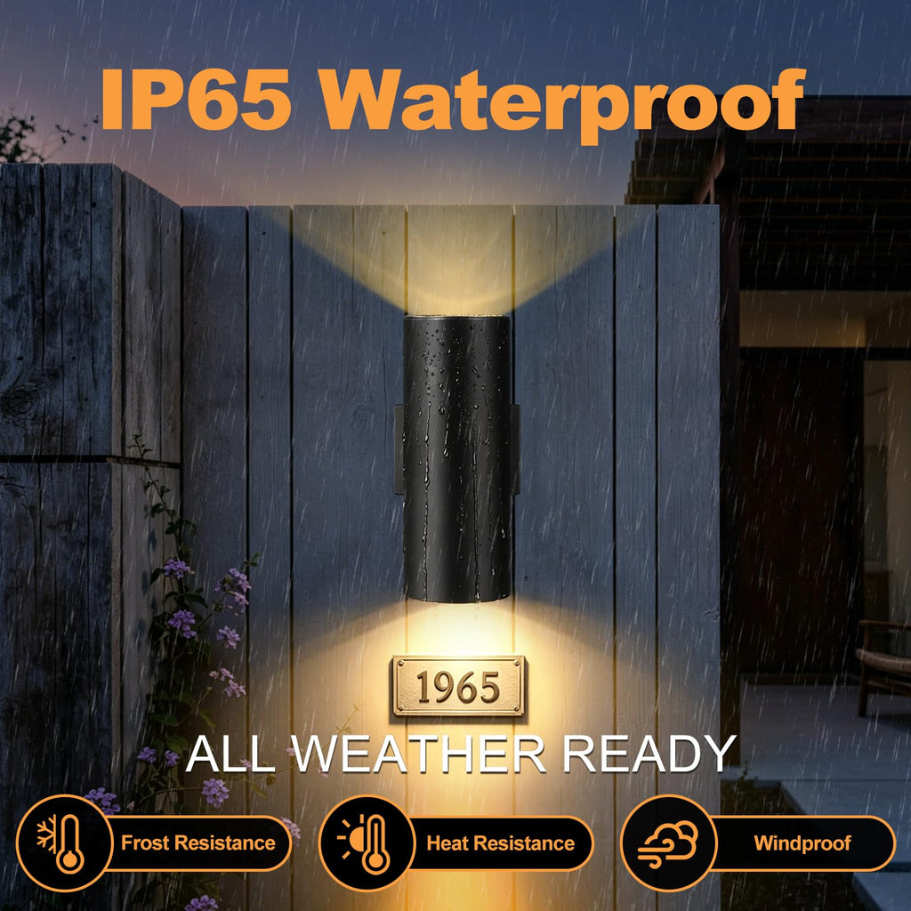 Solar Wall Lights Outdoor, Up & Down Modern Sconce Lights 2 Pack