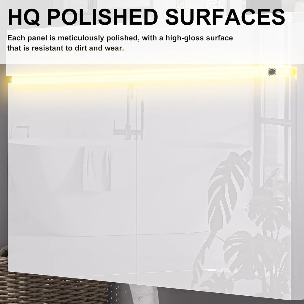 30 inch Bathroom Vanity W/Sink Combo, High Gloss Bathroom Cabinet