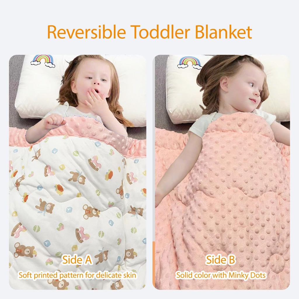 Baby Comforter 40"x40", Lightweight Down Alternative Quilted Blanket for Pack n Play, Bassinet & Crib, Soft Minky