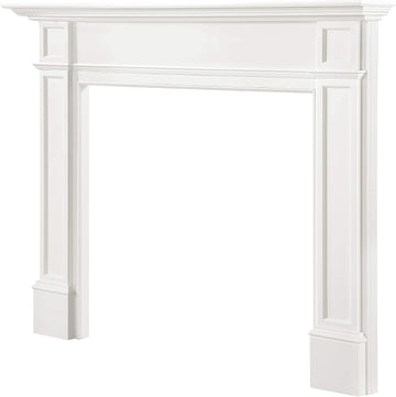 Furniture for Your Fireplace, Premium Grade A MDF Mantel Surround, Crisp White Paint, Interior Opening 48"