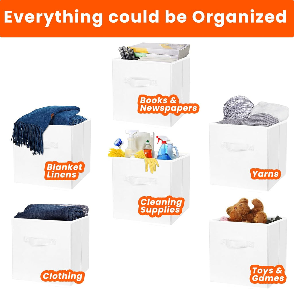 Storage Cubes, 11 Inch Cube Storage Bins for Shelves Closet Nursery Bedroom - 10 Pack Collapsible Baskets with
