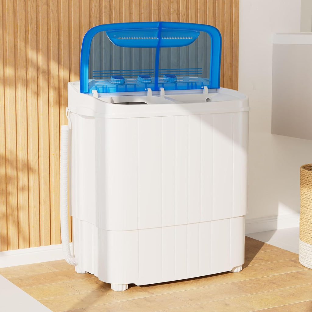 16Lbs Portable Washing Machine, Compact Single Tub Laundry Washer with Spin Dryer, Mini Semi-Automatic Washing Machine