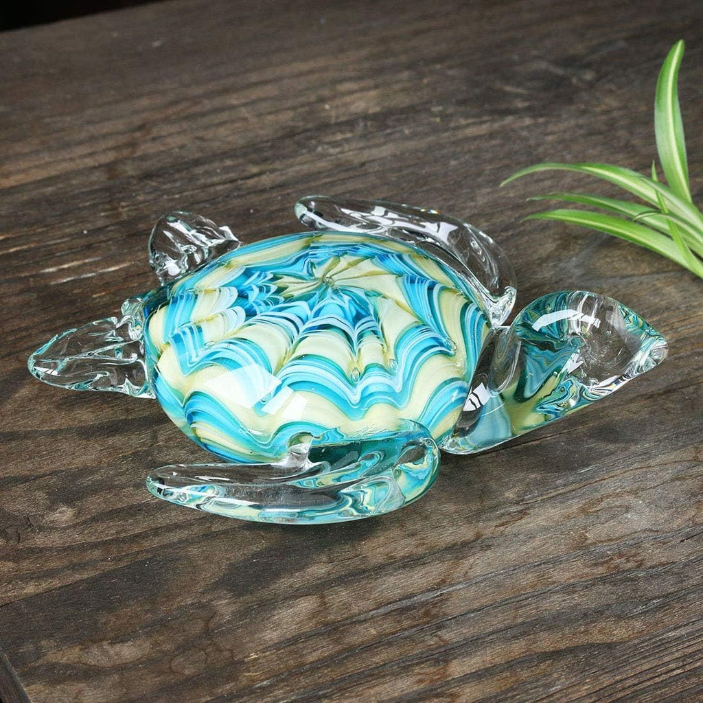 6" Blown Glass Sea Turtle Figurine