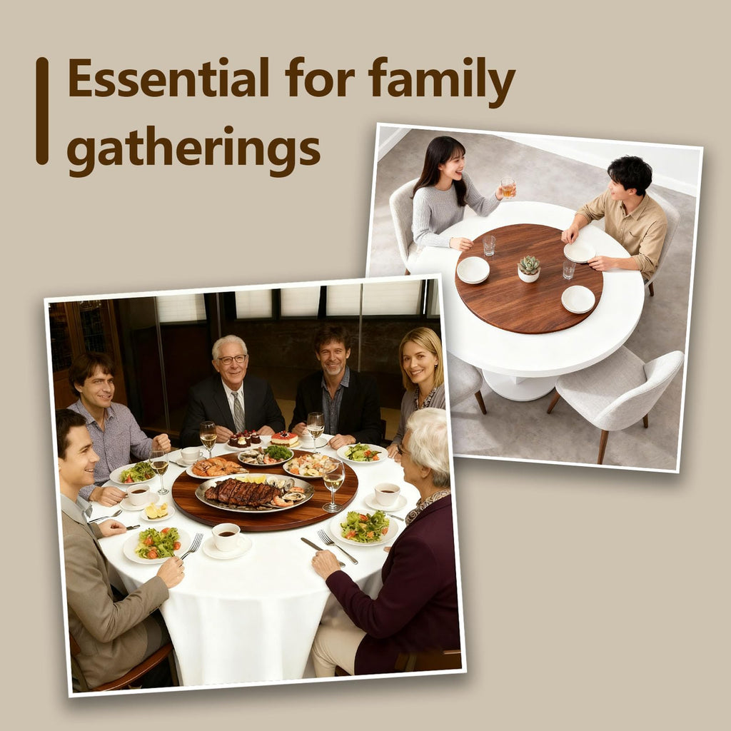 24" Large Lazy Susan, Turntable Serving Tray for Tabletop