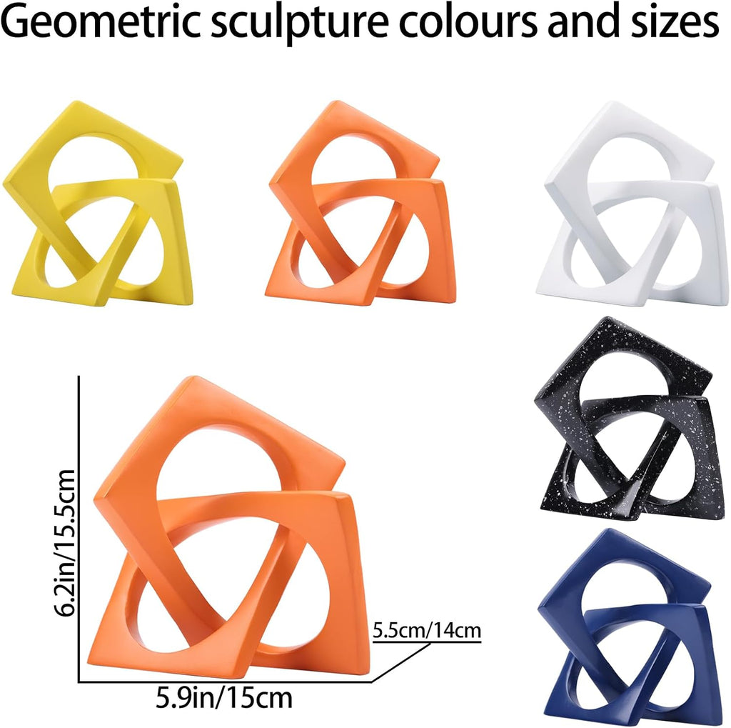 Geometric Cube Orange Knot Decorations, Geometric Sculptures, Modern Home Decorations Decor Accents, Dining Tables