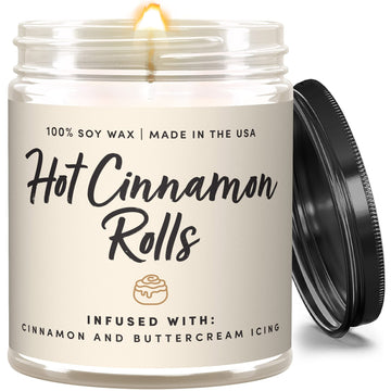 Cinnamon Roll Candle, 9 oz Soy Jar, Buttercream Bakery Scent