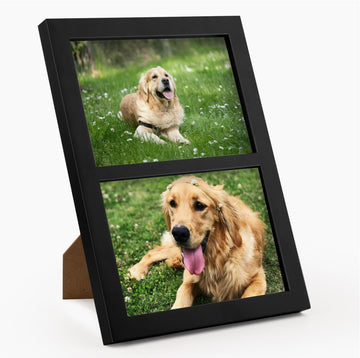 5x7 Double Picture Frame, Display Two 5x7 Photos (Black)
