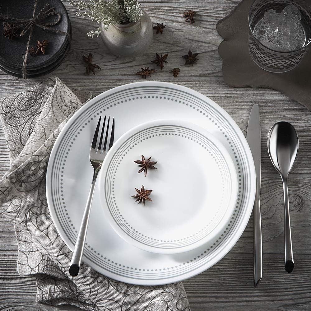 Vitrelle 18-Piece Service for 6 Dinnerware Set Triple Layer Glass and Chip Resistant