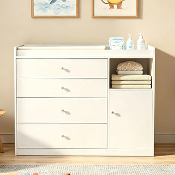 Baby Dresser with 5 Drawers Changing Table Dresser with Changing Table Top